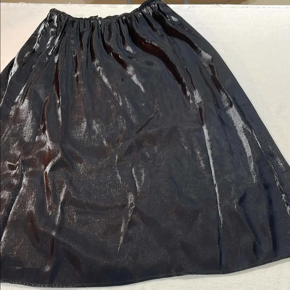 Brannan Studio San Francisco Black Pleated Maxi Skirt elastic waist size 16